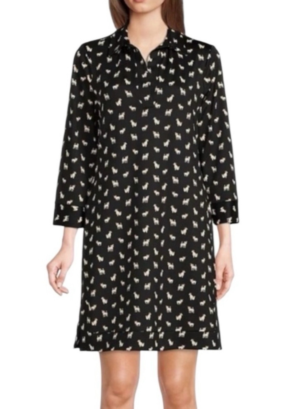 Jude Connally Finley Jack Russell Dog Print Shirt Dress - Picture 2 of 8